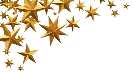 Golden stars border with glitter particles for festive design element