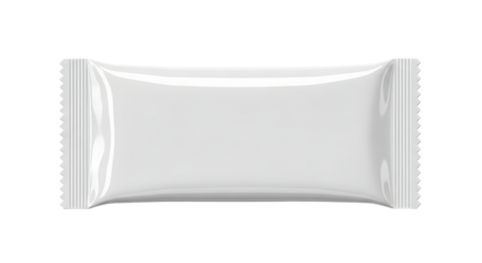 Blank white sealed plastic pouch for food snack product template