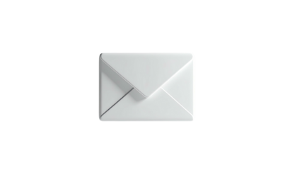 White envelope icon isolated on black