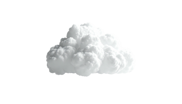 Puffy white cloud isolated against a stark black background