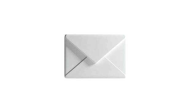White envelope icon isolated on black