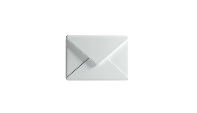 White envelope icon isolated on black