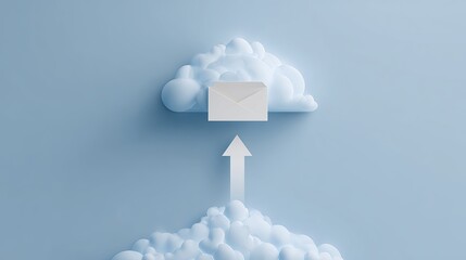 Cloud email delivery sending messages fast for digital marketing modern business promotion with secure reliable service and data transfer solutions
