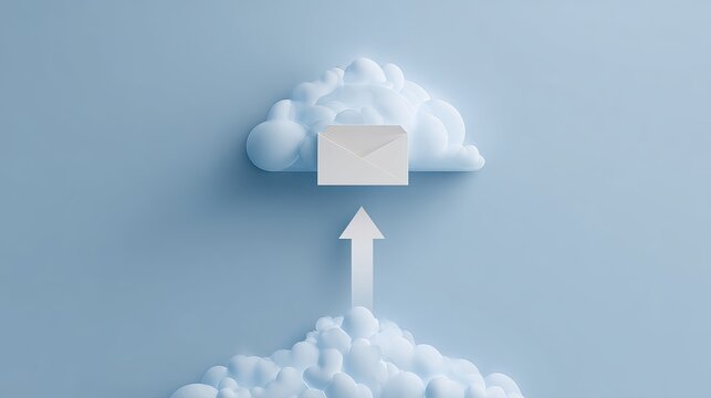 Cloud email delivery sending messages fast for digital marketing modern business promotion with secure reliable service and data transfer solutions - Powered by Adobe