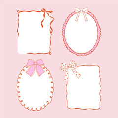 Christmas Frames Collection Vector, Whimsical Christmas Border Doodle, Cute Hand Drawn Borders Design Vector