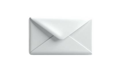 Simple white envelope icon on black, sealed and ready