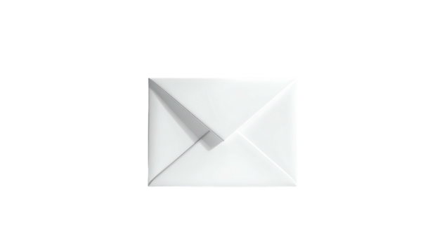 White envelope, centered, folded; strong shadow, dark backdrop - Powered by Adobe