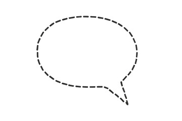 Fototapeta premium Dotted line speech bubble icon for conversation, chatting, communication, and dialogue, on transparent background