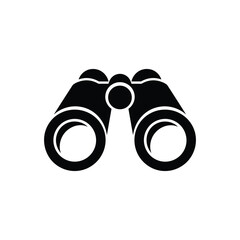 Black Binoculars Icon &ndash; Minimal Silhouette Design for Search, Exploration and Vision Concepts