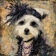 red dog in steampunk masked . Nova Scotia Duck Tolling Retriever in the Studio. funny halloween photo