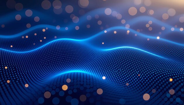 AI abstract digital signal glowing above dark grid with futuristic clarity