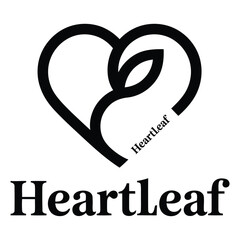 Heartleaf logo with text on white background Keywords: heart, leaf, logo, symbol, nature, love