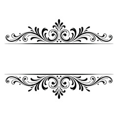 Ornate black decorative frame with empty space Keywords: frame, border, ornament, flourish