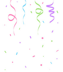 party streamers and confetti party popper decoration clipart illustration