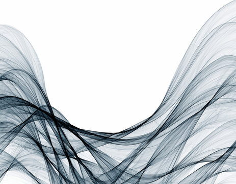 Black Transparent Flowing Ribbon Waves Creating Dynamic Smooth Abstract Motion Background