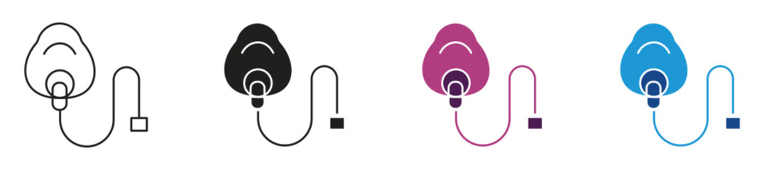 0xygen mask icon set, vector illustration.