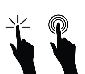 Vector hand silhouette showing a simple gesture icon