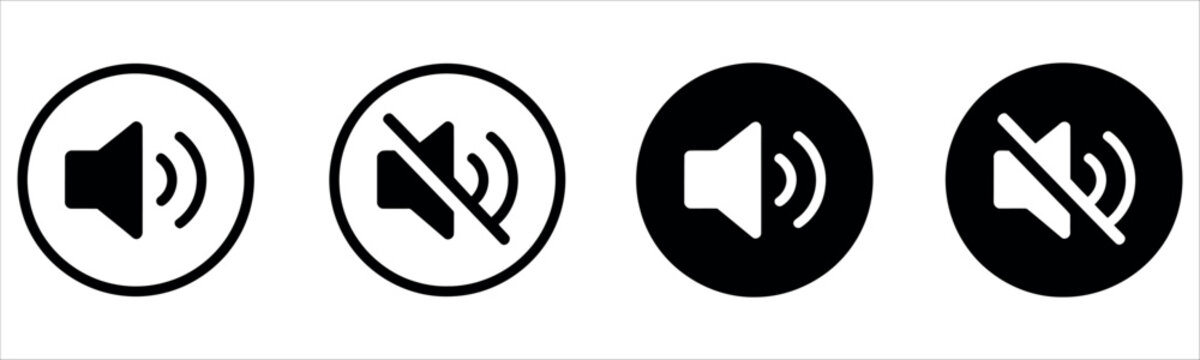 Sound control simplicity with mute options for your project sounds, volume up and down icons in a clean, modern style for apps and websites.