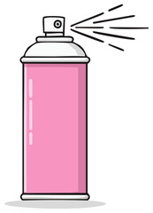 Pink Aerosol Can Spraying Product Vector Illustration