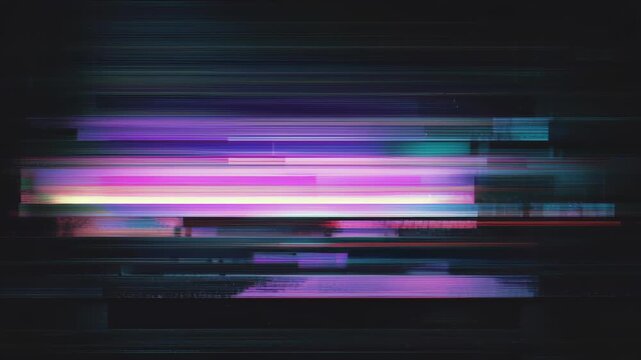 Electronic VCR signal scratch effect video backgrounds blending colourful analog media waves with nostalgic picture on test, earth, media