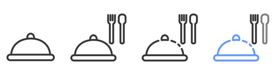 The Ultimate cuisine Styles with Variations Line of icon set vector illustration