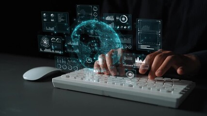 Real-time global data analytics dashboard visualizing insights from interconnected systems for decision-making, business analytics, and digital transformation Marrow - Powered by Adobe