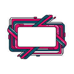 Modern Geometric Frame with Vibrant Colors and White Space for Text