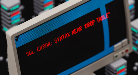 A computer screen displaying an error message.