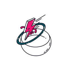 Dynamic Pink Lightning Bolt with Teal Orbit