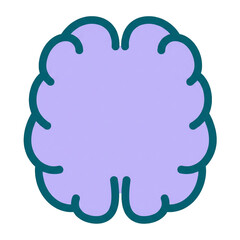Stylized Brain Icon with Copy Space