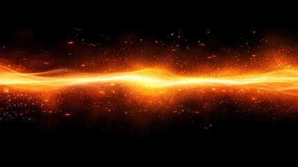 Abstract fiery energy line against black background. Possible use Stock photo for science fiction, fantasy, or technology themes