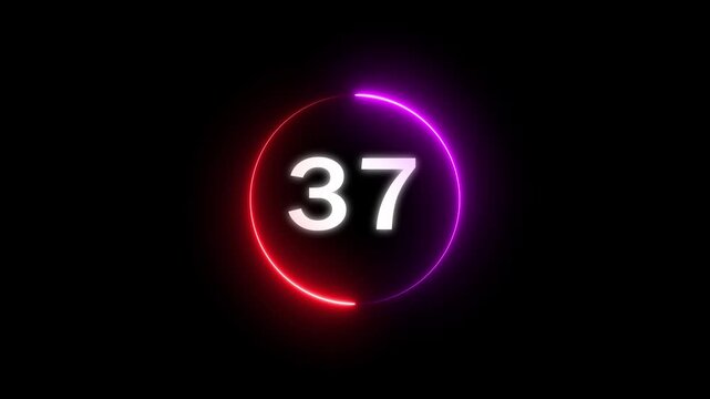 Timer number concept. Countdown timer from 45 to 0 number animation. 45 seconds timer clock animation.