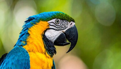 Obraz premium Close-up of a Vibrant Blue and Gold Macaw Parrot.