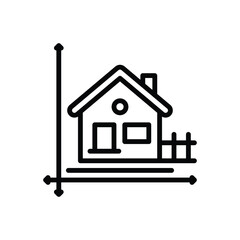 Black line icon for household size