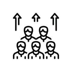 Black line icon for population growth