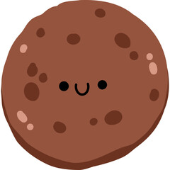 Cute christmas chocolate cookie hand drawn