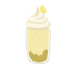 Lemon frappe illustration. Can be used for digital media, design, logos, web, patterns, clipart and others.