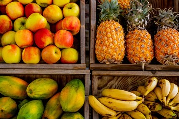 Fresh Tropical Fruits Market Display
