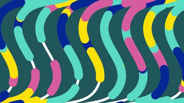 4K Animated Colorful Wavy Splines Background | Vibrant Wavy Spline Motion Footage | Colorful Fluid Lines Abstract Animation | Dynamic 4K Wavy Spline Flow Backdrop | Bright Multicolor Curved Splines