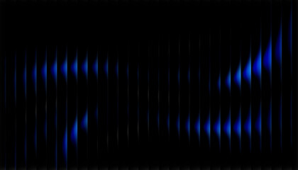 Abstract dark background with vertical blue glowing lines creating a futuristic digital wave pattern, representing technology and data flow