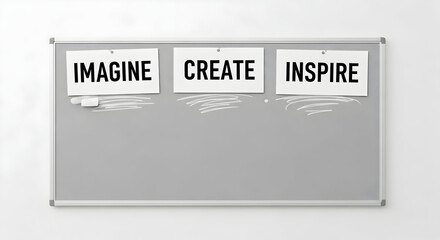 Spark innovation and creativity with this motivational display, perfect for brainstorming sessions and inspiring teams to imagine, create, and achieve.