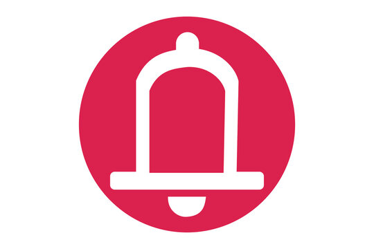 Notification Bell Icon: A simple yet striking illustration of a bell icon within a bold circular frame, embodying a clean and modern design for communication purposes.