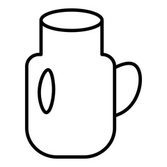 Outline of a standard cup with one handle