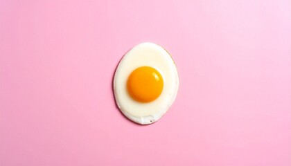 Sunny-side up fried egg on vibrant pink background, centered and minimal.