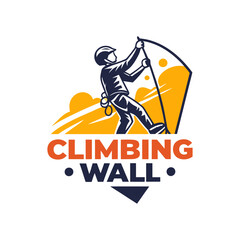Climber on a Wall Logo for Adventure Sports