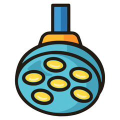 lamp medical equipment tool flat color vector illustration template design