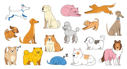 Fototapeta premium set of funny dog animals