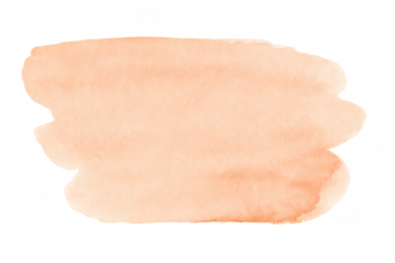 Peach watercolor paint stroke creating an abstract textured brush touch with a transparent background for design elements