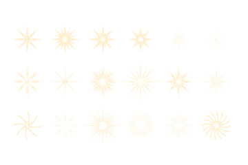 Collection of realistic light flares, starbursts, and glowing lens effect elements