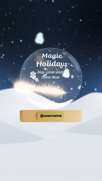 Christmas Snowglobe Logo Reveal &ndash; Vertical Holiday Animation